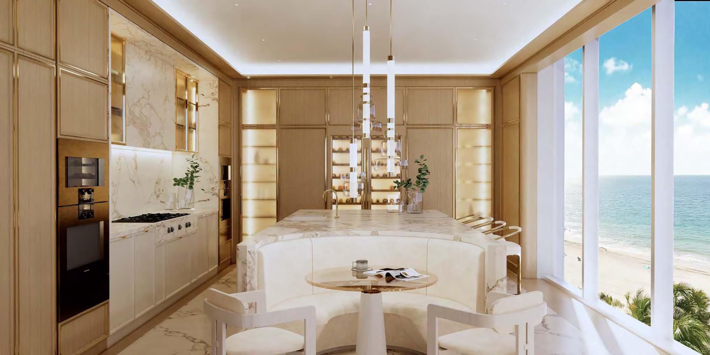 Rendering of The Ritz-Carlton Residences South Beach Kitchen View